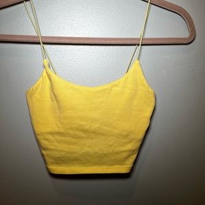 Yellow, USA- small sized, spaghetti strap crop top from Zara